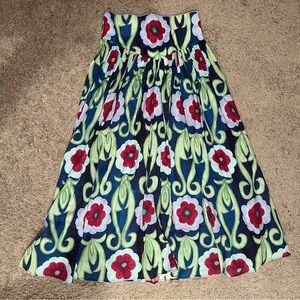 $345 NEW De Loreta Multi Floral Clavel Geranios Skirt size Large